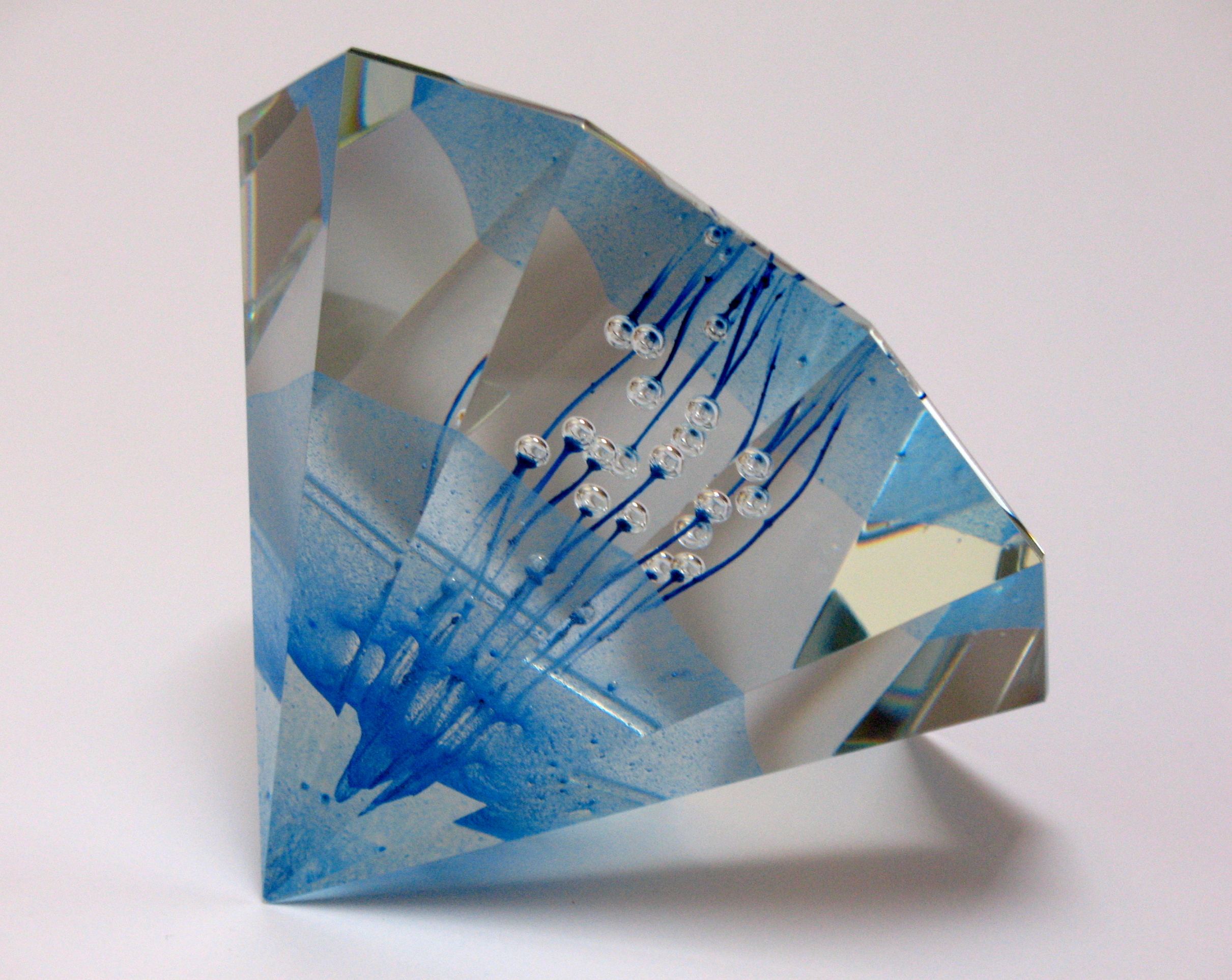 Těžítko, průměr 14 cm, olovnaté sklo, 2012